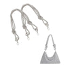 Silver crystal rhinestone handbag chain strap with knot details