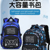 A dark blue and black lightweight large capacity backpack featuring a Game Over design.