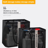 Black mesh storage basket with a handle used for bathing, draining, and storage.