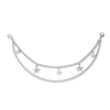 Silver multi-layer chain strap with decorative star pendants for bags