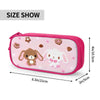 Pink pouch with a cute dog design for storing pencils and accessories