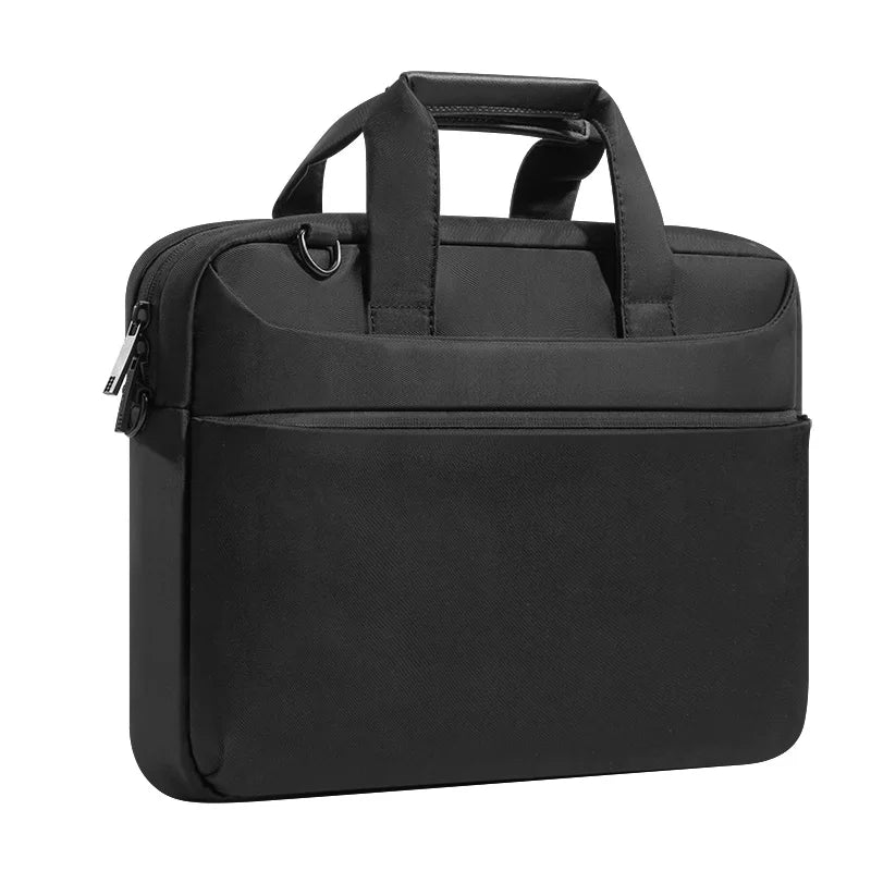 Black premium laptop sleeve designed for Mac and PC computers.