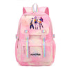 Pink and purple glitter laptop backpack featuring three anime-style characters
