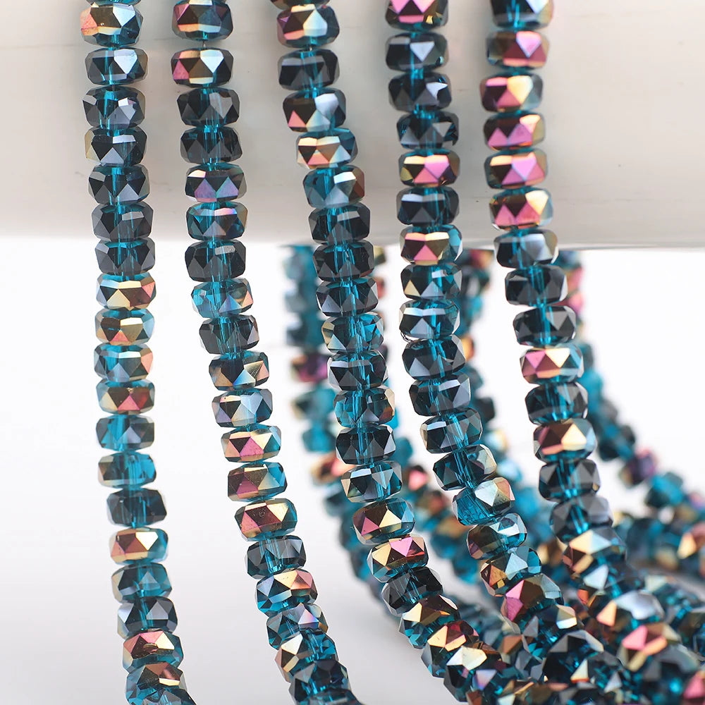 Strands of blue and purple AB faceted crystal glass beads for jewelry making