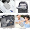 A gray waterproof cable organizer storage bag shown in various contexts including neat storage, travel use, and as a gift.