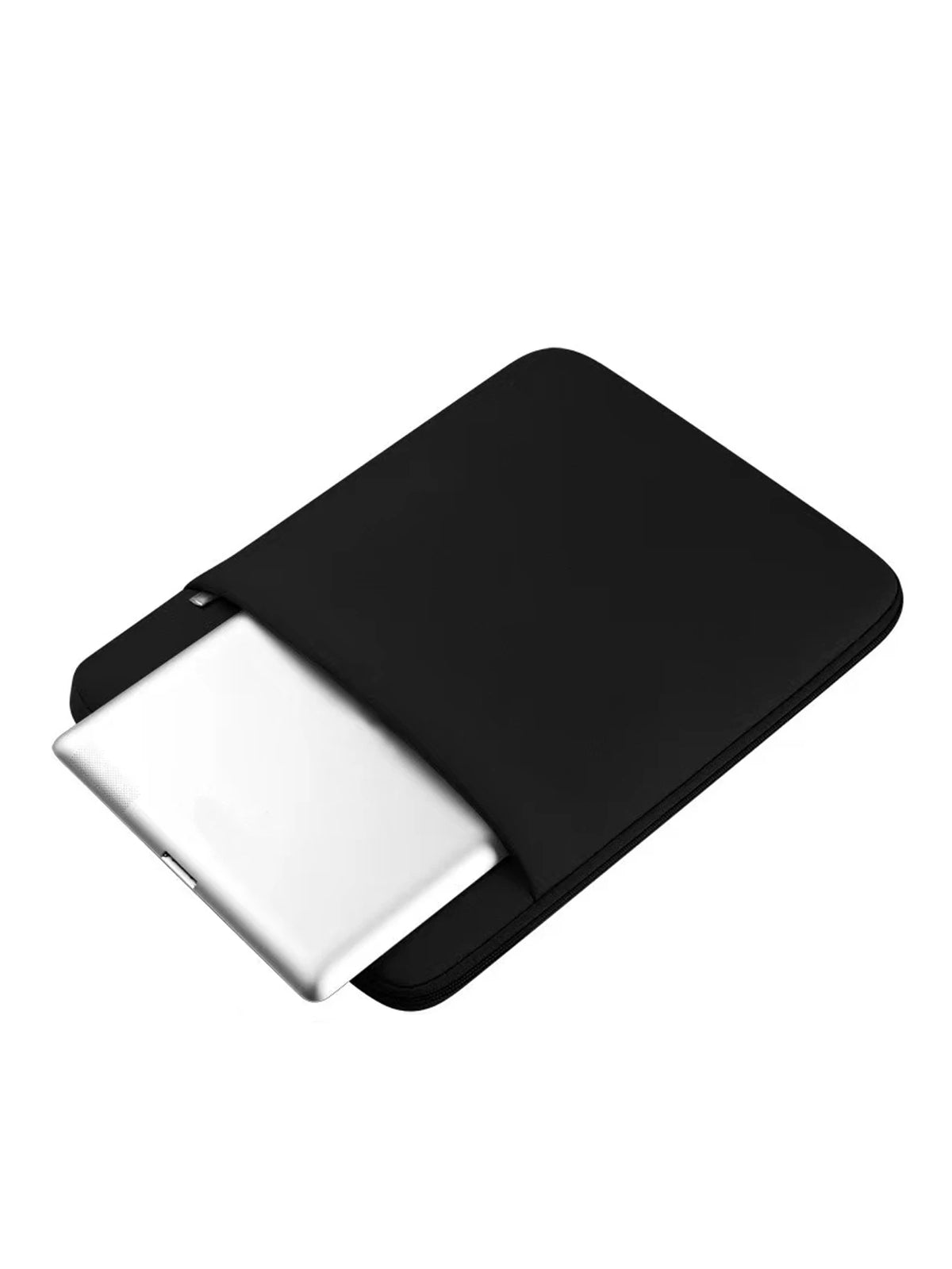 Funda negra para laptop con inserto protector blanco para computadoras de 11 a 17 pulgadas.