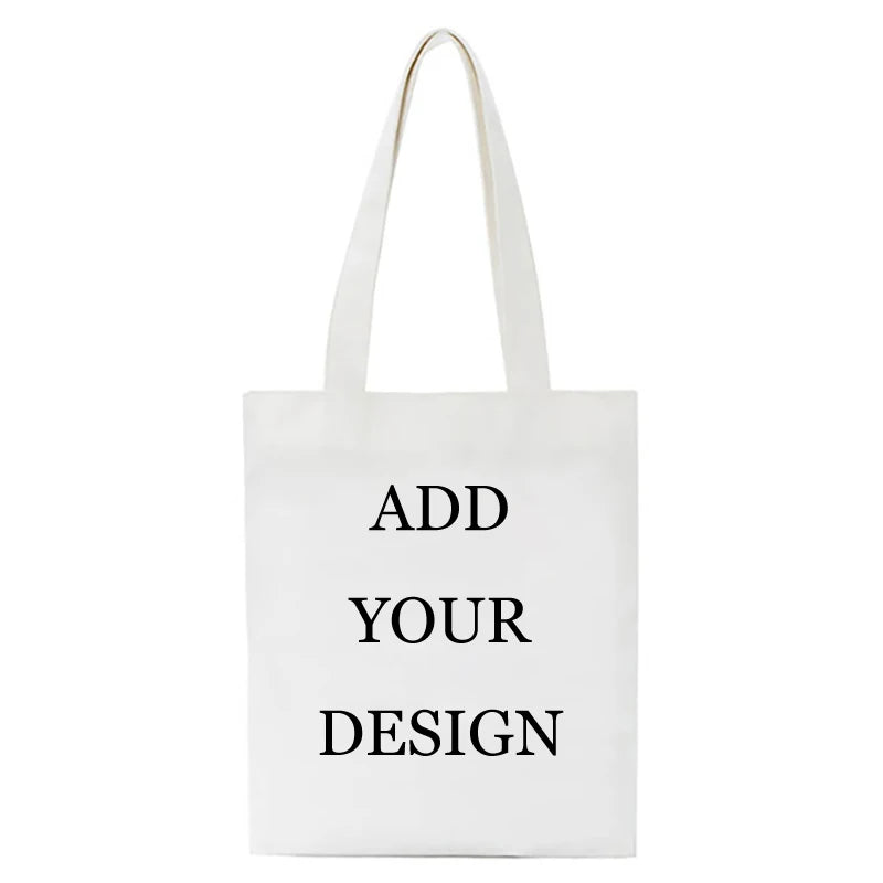 Sac de courses en toile blanche avec inscription noire : Ajoutez votre design