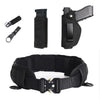 Black universal IWB concealment holster with a metal belt clip and a matching black strap.
