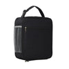 Schwarze isolierte Oxford-Stoff-Lunchtasche mit Netztasche und schwarzem Trageriemen