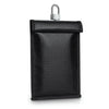 Pochette anti-RFID et antibruit noire avec crochet métallique pour objets personnels