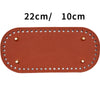 Rechteckiger brauner strapazierfähiger PU-Taschenboden mit Nieten, 22x10 cm.