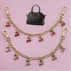 Gold decorative chain with various colored pendants for bags and clothing