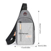 A gray and black mini backpack featuring a laptop sleeve and adjustable strap.
