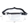Clear PVC waist bag with an adjustable black strap shown flat.