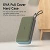 Estuche rígido completo hecho de material EVA en color verde oliva apagado, mostrado sobre una superficie clara.