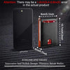A black iPhone case featuring a slim synthetic leather bifold wallet design.