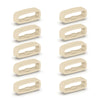 A set of five beige silicone watch strap retainer rings shown individually.