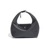 A black waterproof nylon crossbody bag with dual straps shown from the front.