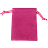 Bolsa de regalo de terciopelo magenta con cordones rosas.