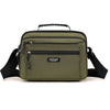 Olive green compact waterproof crossbody messenger bag with black strap
