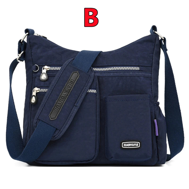 Marine wasserdichte Nylon-Crossbody-Tasche mit Reißverschluss und verstellbare Tragegurt