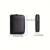 Black minimalist RFID blocking card wallet with a zipper pouch shown in profile view.