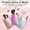 Holographic bubble mailers with self-seal closure protecting cosmetics and jewelry