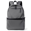 A gray men's lightweight laptop backpack shown from the front.