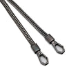 A close-up view of a dark metal bag chain strap with a lobster clasp, used as a replacement purse chain.