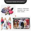 A clear waterproof bag organizer holding various personal items like umbrellas sunglasses sunscreen and shoes.