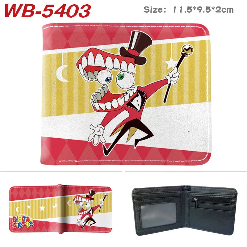 Rotes und weißes Kunstleder-Klappwallet mit Cartoon-Charakterdesign