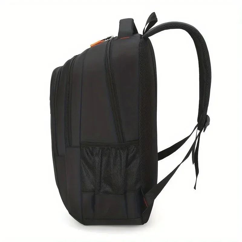 Black waterproof casual backpack with a laptop compartment and shoulder straps