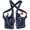 Black concealed underarm travel wallet with a phone pocket and strap