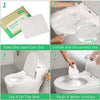 Instructions show how to use and disconnect disposable toilet seat covers for a flushable travel essential.