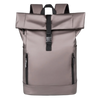 A gray waterproof business laptop backpack with multiple compartments and a black strap.