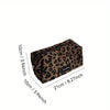 A black leopard print makeup organizer bag shown from above.