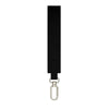 Black nylon wrist strap keychain with a silver split ring.