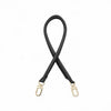 Black cowhide leather bag shoulder strap with gold-toned hardware