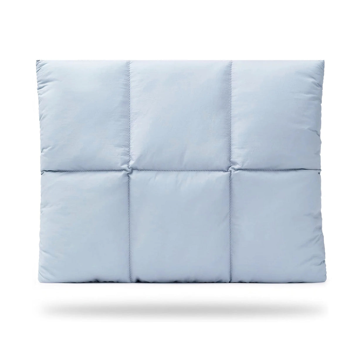 Housse de laptop rembourrée et matelassée bleu clair avec coutures surpiquées