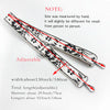 A close-up view of an adjustable sunflower jacquard crossbody bag strap with measurements and a note on size variation.