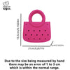A bright pink round PVC handbag featuring a DIY hole design.