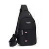Black men's waterproof crossbody fanny pack with a flap and strap