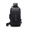 Bolso cruz negro multifuncional con correa y puerto de carga USB