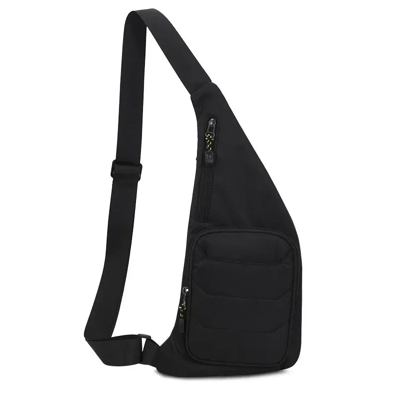 Black versatile crossbody sling bag designed for travel and outdoor adventures