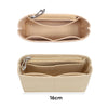 A light beige felt organizer insert for handbags, shown in two views.