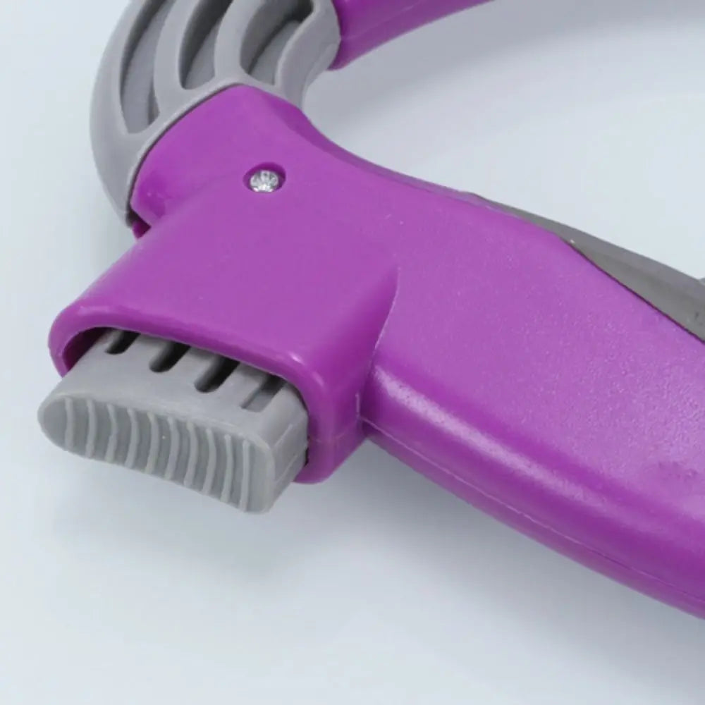 A purple D-Type portable grocery bag carrier with a gray plastic attachment.