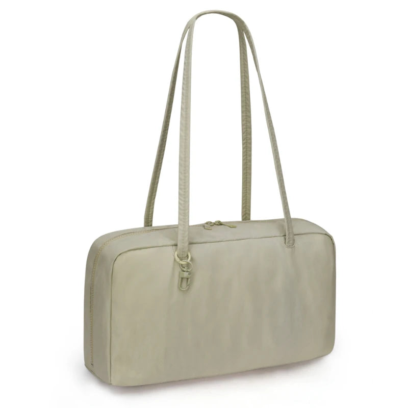 Leopard Print Nylon Shoulder Tote Bag