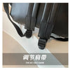 Close-up view of a black hedgehog shaped PU backpack with black straps.
