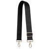 Black nylon crossbody bag strap with gold-toned hardware