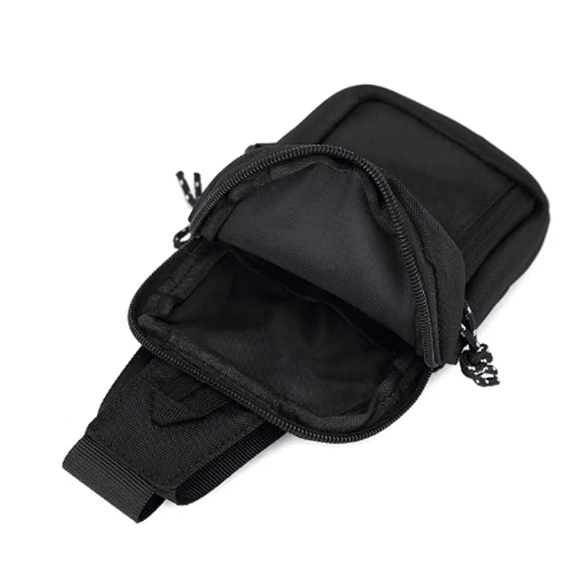 Schwarze Herren-Casual-Crossbody-Messenger-Tasche mit Reißverschluss und Trageriemen